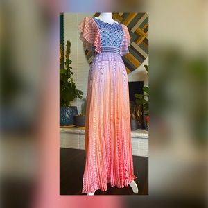 VERY RARE ANTHROPOLOGIE Size-10 GEISHA DESIGNS Savita Pleated Maxi Dress